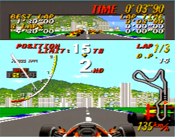 Super Monaco GP Genesis 1 32X Composite - 98405 Colors